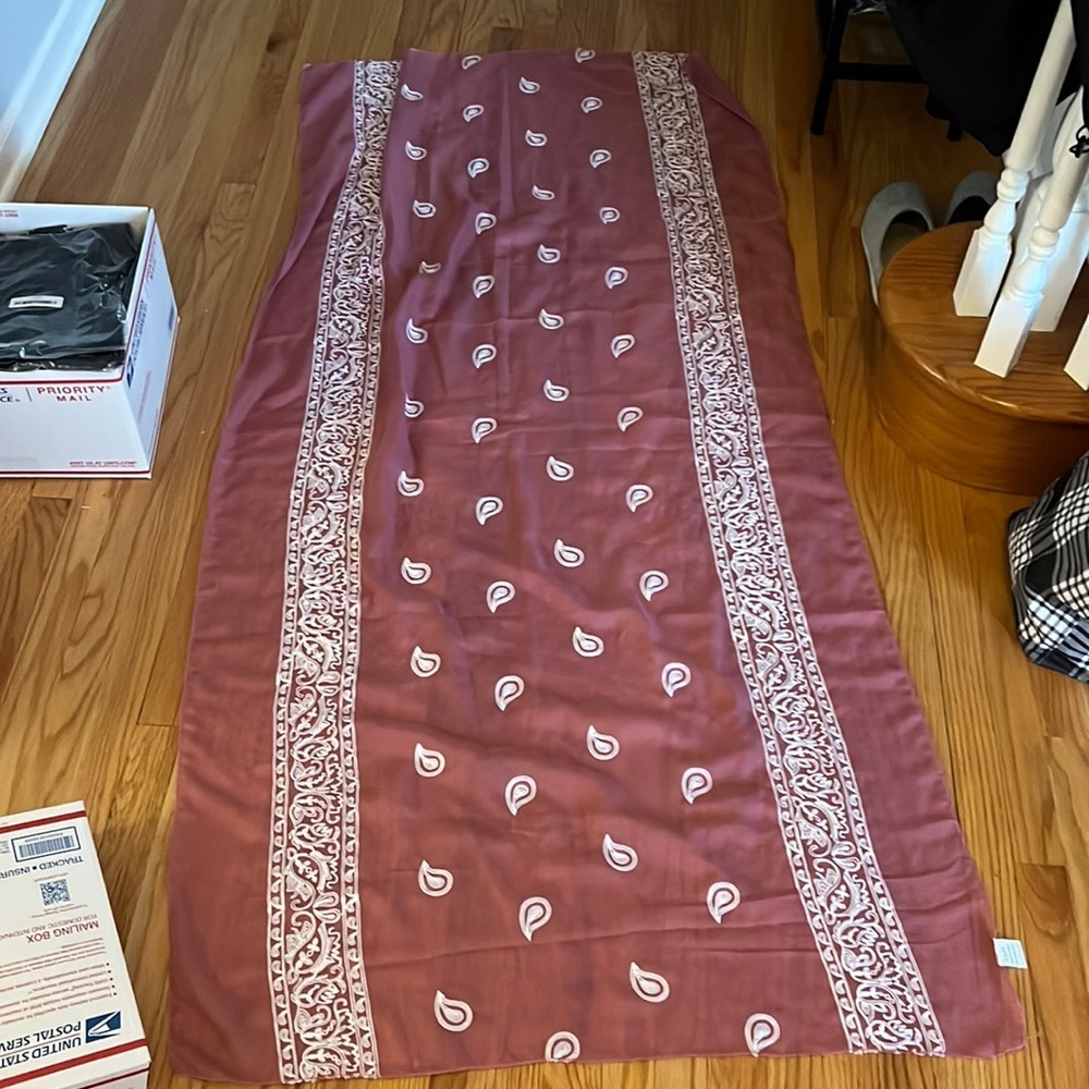 Fully embroidered scarf